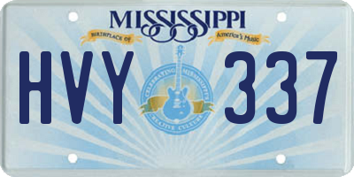 MS license plate HVY337