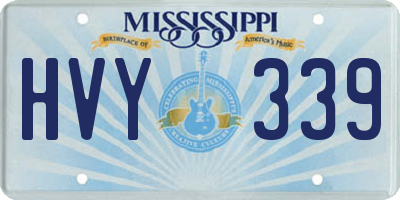 MS license plate HVY339