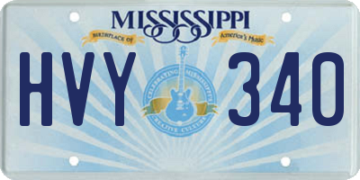 MS license plate HVY340