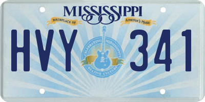 MS license plate HVY341