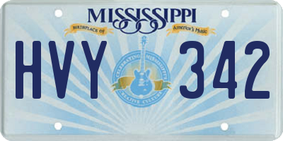 MS license plate HVY342