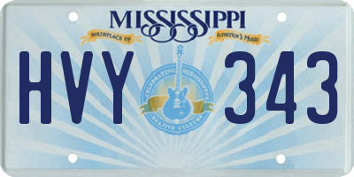MS license plate HVY343