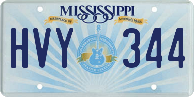 MS license plate HVY344
