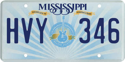 MS license plate HVY346