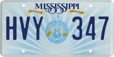 MS license plate HVY347
