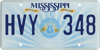 MS license plate HVY348