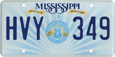 MS license plate HVY349