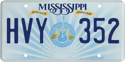 MS license plate HVY352