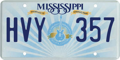 MS license plate HVY357