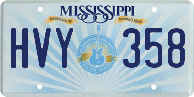 MS license plate HVY358