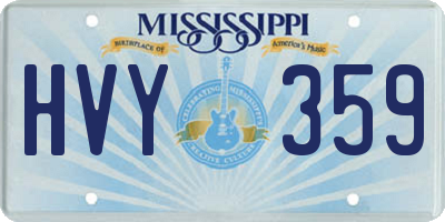 MS license plate HVY359