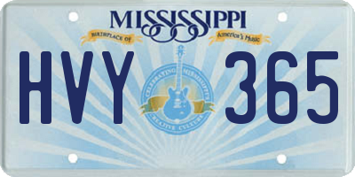 MS license plate HVY365