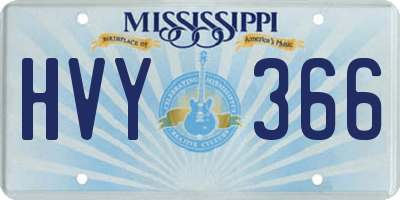 MS license plate HVY366
