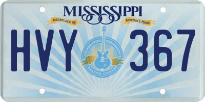 MS license plate HVY367