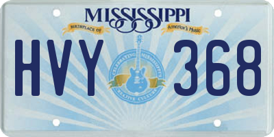 MS license plate HVY368