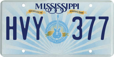 MS license plate HVY377