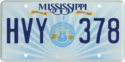 MS license plate HVY378