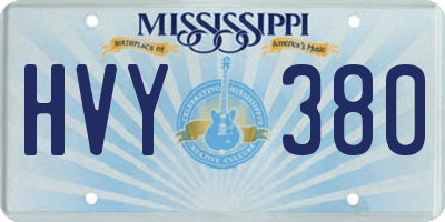 MS license plate HVY380