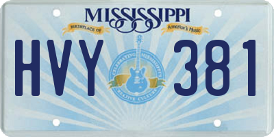 MS license plate HVY381