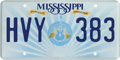 MS license plate HVY383