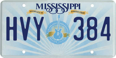MS license plate HVY384