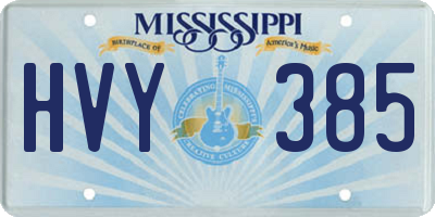 MS license plate HVY385