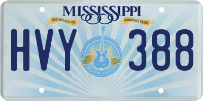 MS license plate HVY388