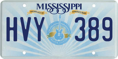 MS license plate HVY389