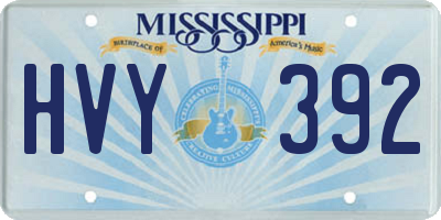 MS license plate HVY392