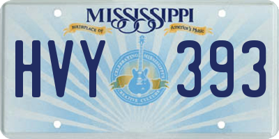 MS license plate HVY393