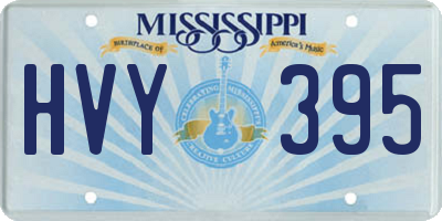 MS license plate HVY395