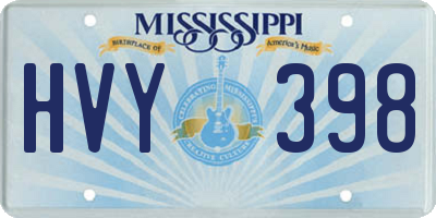 MS license plate HVY398