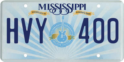 MS license plate HVY400