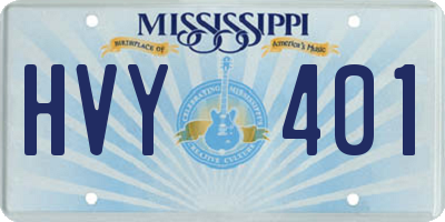 MS license plate HVY401
