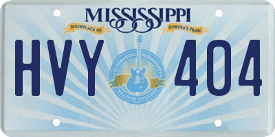 MS license plate HVY404