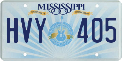 MS license plate HVY405