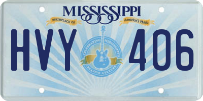 MS license plate HVY406