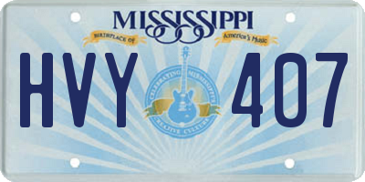 MS license plate HVY407