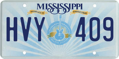 MS license plate HVY409