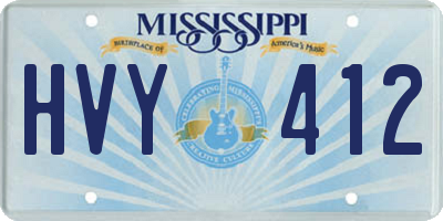 MS license plate HVY412