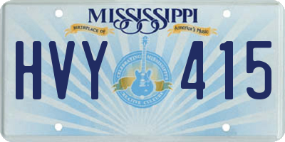 MS license plate HVY415