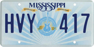 MS license plate HVY417