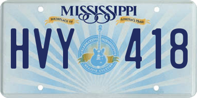 MS license plate HVY418