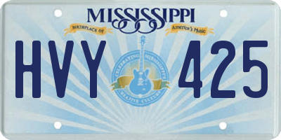 MS license plate HVY425