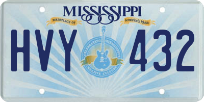 MS license plate HVY432