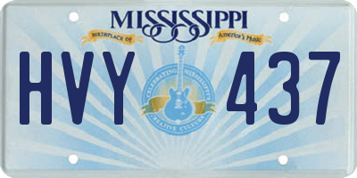 MS license plate HVY437