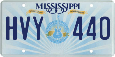 MS license plate HVY440