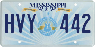 MS license plate HVY442