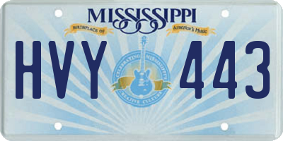MS license plate HVY443