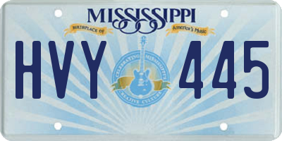 MS license plate HVY445